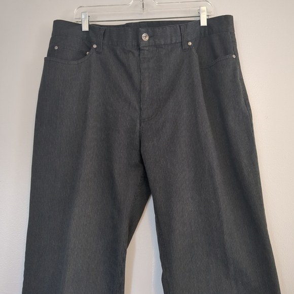 NWOT Guy Laroche Paris Pants Mens 38 Chino Black Stripe Business Formal Casual - Picture 2 of 13